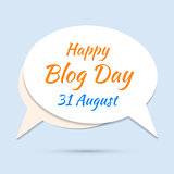 Happy blog day icon on blue background