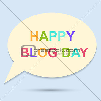 Happy blog day icon on blue background