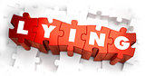 Lying - Text on Red Puzzles.