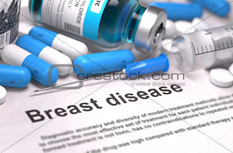 Diagnosis - Breast Disease. Medical Concept. 3D Render.