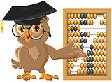 Owl teacher showing abacus