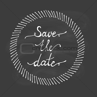Save the date hand lettering