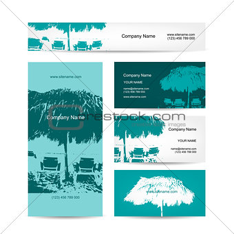Business card design, tropical resort