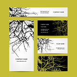 Business cards design, bare tree background