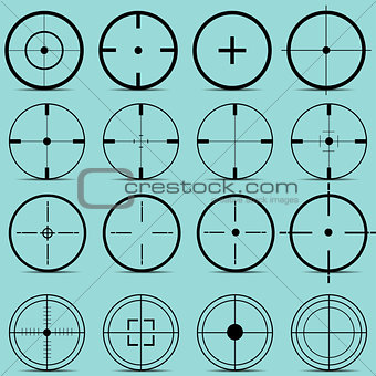 Set of different sights on a turquoise background vector