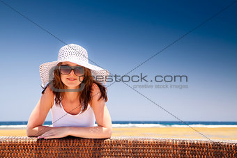 The young girl on vacation