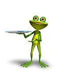 Frog with a tray 