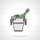 Cooling bucket flat color vector icon