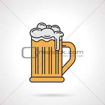 Glass of beer flat color vector icon