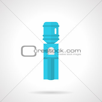 Blue water cooler flat vector icon