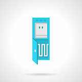 Blue cooler for water flat vector icon