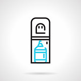 Water cooler black and blue line vector icon