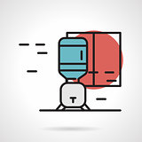 Table cooler flat line vector icon
