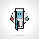 Water dispenser flat line vector icon