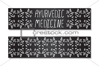 Hand-sketched typographic elements  on chalkboard background