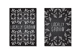 Hand-sketched typographic elements on chalkboard background