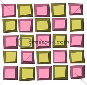 irregular tile pattern frames in green pink over white