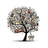 Book tree, sketch for your design