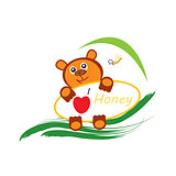 Bear and bee logo
