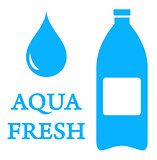aqua icon with bottle and water drop