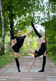 Two Teen Rhythmic Gymnasts
