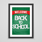 Welcome back to school. Vector illustration.  Elements are layered separately in vector file. Easy editable.