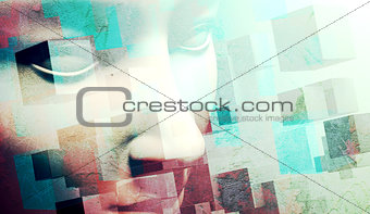 abstract human face background.