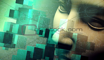 abstract human face background.