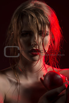 sensual girl with apple 