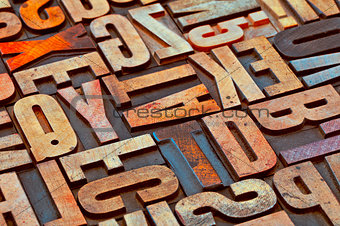 alphabet abstract in grunge wood tyoe