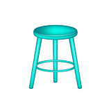 Retro stool in turquoise design