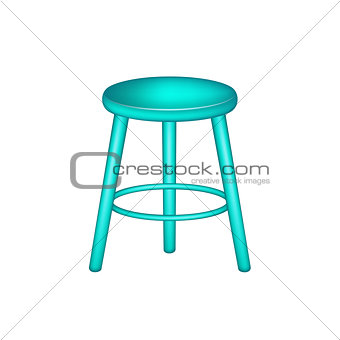 Retro stool in turquoise design