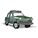 Retro car sketch for your design