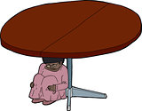 Girl Hiding Under a Table