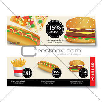 fast food coupon discount  template design