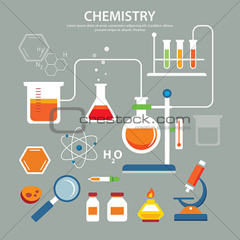 chemistry background education concept flat design