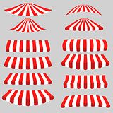 Set of Red White Tents