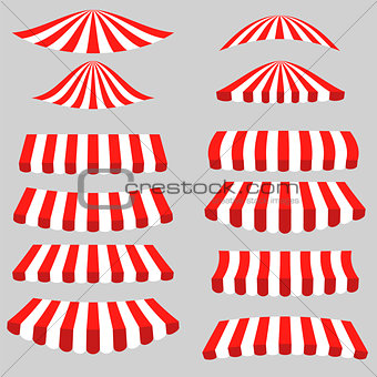 Set of Red White Tents