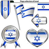 Glossy icons with flag of Israel