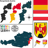 Map of Burgenland, Austria