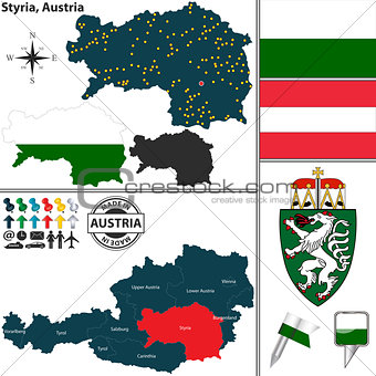 Map of Styria, Austria