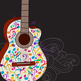 Music background with guitar