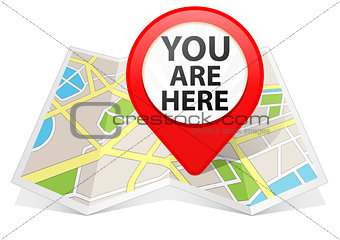 Red Map pointer Location Destination on map