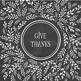 Card for Thanksgiving Day on the blackboard