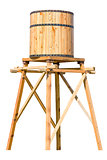 Antique wooden water tower with steel ring 