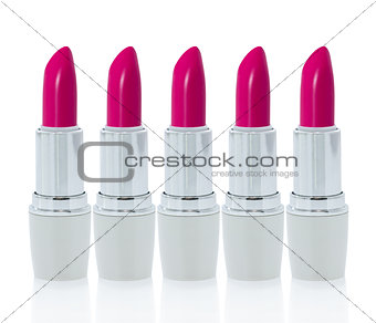 Pink lipstick isolated  on white background