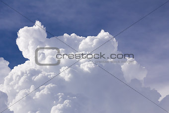 White clouds closeup in blue sky