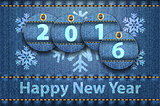 2016 year digits and Happy New Year greetings