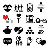 Charity, helping other people icons