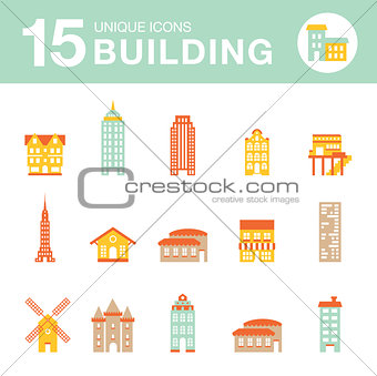 Set of icons houses.